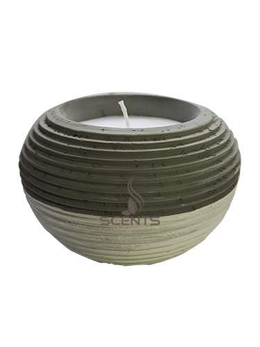 Декоративна свічка Melinera у кам'яній чаші кулястої форми